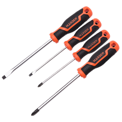 4Pc Screwdriver Set Soft Handle