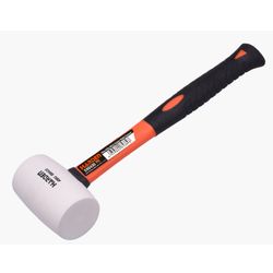 450g White Rubber Mallet with Fibreglass Handle