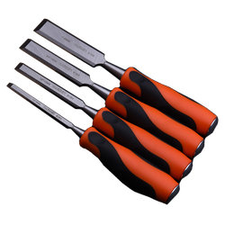 4pcs Orange black handle wood chisel set
