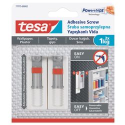 TESA Adhesive Screw adjustable 1kg - Sensitive Surface 2 Hooks/ 3 Strips (IP 6)