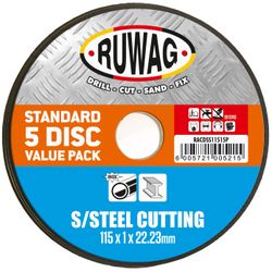 115mm STAINLESS STEEL ABRASIVE CUTTING DISC 5 PACK /pk