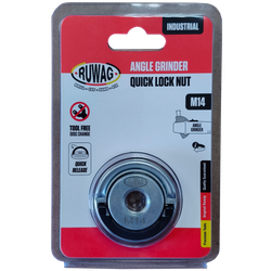 Angle grinder M14 locknut toolless