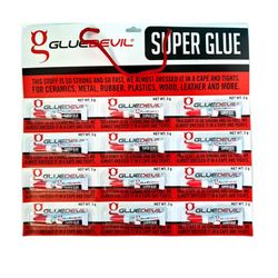 Adhesive Superglue Card Of 12 X 3gr Glue Devil