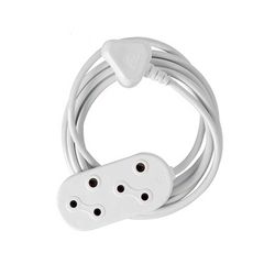 Extension Cord White 5mtx10mp (2x3 Pin) Ext005