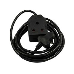 Extension Cord 3mt X 10 Amp 2x3 Pin Black