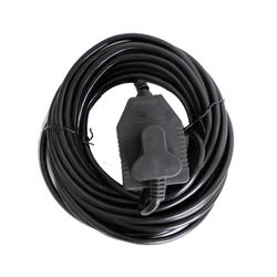 Extension Cord 10mt X 10 Amp 2x3 Pin Black