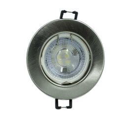 Globe Gu10 Led Downlight 5w Cool/w Silver Flange 3000h Eo21