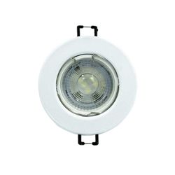 Globe Gu10 Led Downlight 5w Cool/w White Flange 3000h Eo21