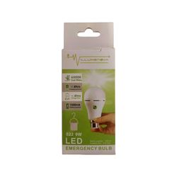 Globe B22 Led 9w Bc Cool/w Rechargeable 50000hrs 3-4hrs