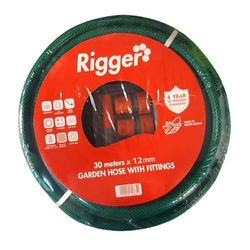 Hose Garden Reinforced 6 Year 12.0mm* 30mt Incl/fitt (min 5)