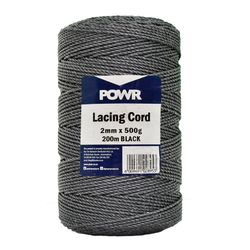 Cord Lacing Black 2mmx500gr