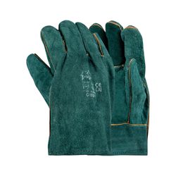 Gloves Leather Green Lined Welted Wrist 2
