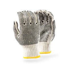 Gloves Cotton Pvc Polka Double Side 7gg 550gpd Lrg G034