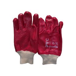 Gloves Pvc Coat Red Ex/hd Terry Palm Rough K/wrist Lrg G01