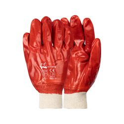 Gloves Pvc Coat Red Knit Wrist Std Weight Int Lined Lrg G013