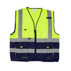 Vests PIONEER Signaling With Zip Id Pocket Lime/navy Lrg Vo3