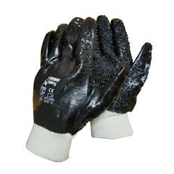 Gloves Black Chip Palm Knitwrist L G085