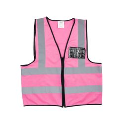 Vests PIONEER Refl Zip Id Pocket Pink Med V020
