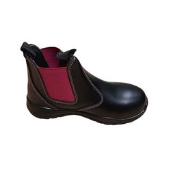 Boot Safety Ladies Daisy Pullon Black Pink Size 5
