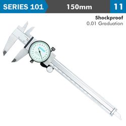 Dial Caliper 150mm 0.03mm Acc. 0.01mm Grad. S/steel Shockproof