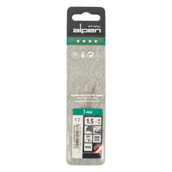 ALPEN Pro Hss 1.5mm Drill Din 338 Rn 135 Split . Plastic Wallet (