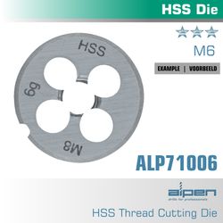 Die 6mm Round 25x9mm In Pouch Hss 1.0mm Pitch