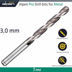 ALPEN Pro 3.0mm Hss Drill Din 338 Rn 135 With Split . Bulk