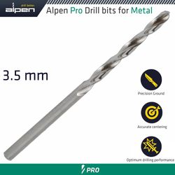 ALPEN Pro Hss Drill Din 338 Rn 135 With Split . 3.5mm Bulk