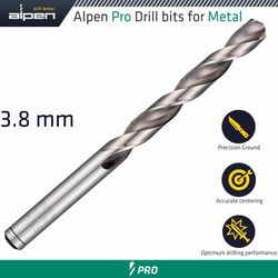 ALPEN Pro 3.8 Mm Hss Drilll Din 338 Rn 135 With Split . Bulk