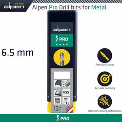 ALPEN Pro Hss Drill Din 338 Rn 135 With Split . 6.5mm Bulk