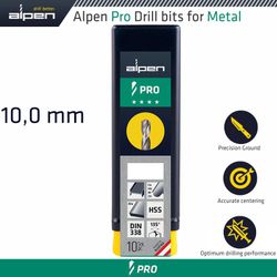 ALPEN Pro Hss Drill Din 338 Rn 135 With Split . 10.0mm Bulk