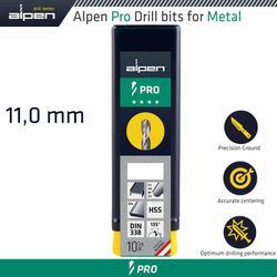 ALPEN Pro Hss Drill Din 338 Rn 135 With Split . 11.0mm Bulk