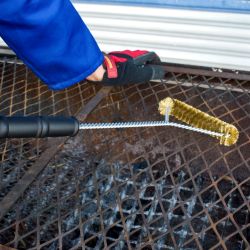 Braai Bbq Three Side Brass Wire Brush 530mm Handle 21' Tcw