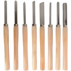 Chisel Set Wood Turning 8 Piece Std Wooden Case