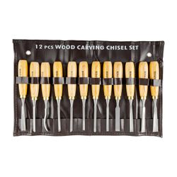 Chisel Set Wood Carving 12piece In Leather Pouch
