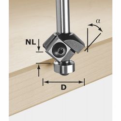 FESTOOL S8 HW 45° D27 12x12 KL Chamfer Cutter with Reversible Blade 27mm