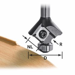 FESTOOL S8 HW R1,5 D28 KL12,7 MFK Roundover Cutter With Reversible Blades 1.5mm Radius