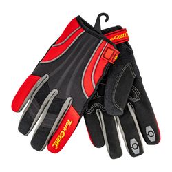 Mechanics Glove Small Synthetic Leather Reinforced Palm Spandex Red