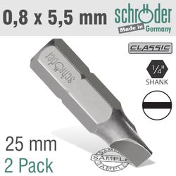 Slotted Bit 0.8x5.5mm 25mm 2cd