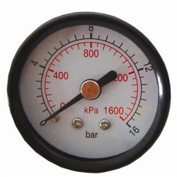 Press. Gauge 50mm 1/8' Rear Fit 0-16bar 0-1600kpa