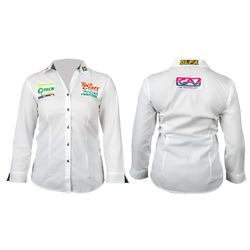 Ladies White 3/4 Saga Blouse Large