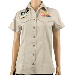 Vermont Ladies Pigeon Cap Sleeve Blouse Stone Large