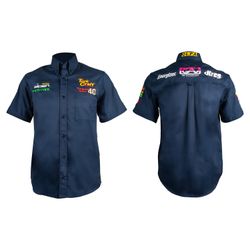 Vermont Mens Cotton Shirt Navy Blue Medium