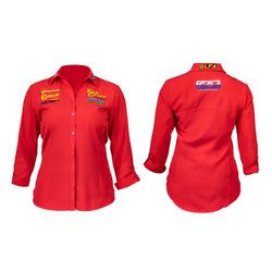 Ladies Red 3/4 Geneva Blouse 2x-large