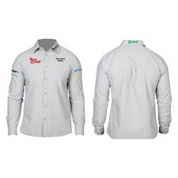 Vermont Ladies Cotton Long Sleeve Shirt Grey Small