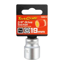Socket 3/8'dr 19mm 12pt Crv