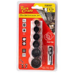 Bolt Extract Set 7pce 8/10/12/13/17/19mm 1pc 50mm 1/4