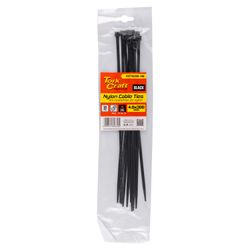 Nylon Cable Ties 4.8mm X 300mm Black 10pc