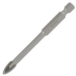 Glass & Tile Drill 8mm 4 Flute With Hex Shank