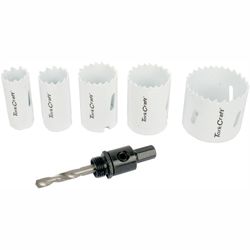 Hole Saw Set 6pce Bi-metal (22/25/32/35/51mm & 3/8 Hex Mandrel)